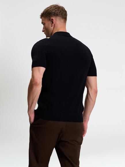 Ben Sherman Mod Stripe Cotton Polo Shirt, Black - view 2, Black