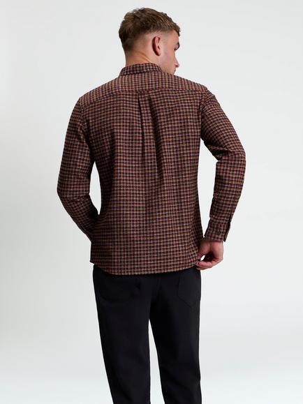 Ben Sherman Abstract Check Long Sleeve Shirt, Sienna - view 2, Sienna