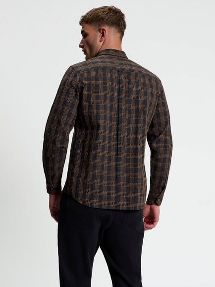 Ben Sherman Broken Puppytoooth Long Sleeve Shirt, Black - view 2, Black