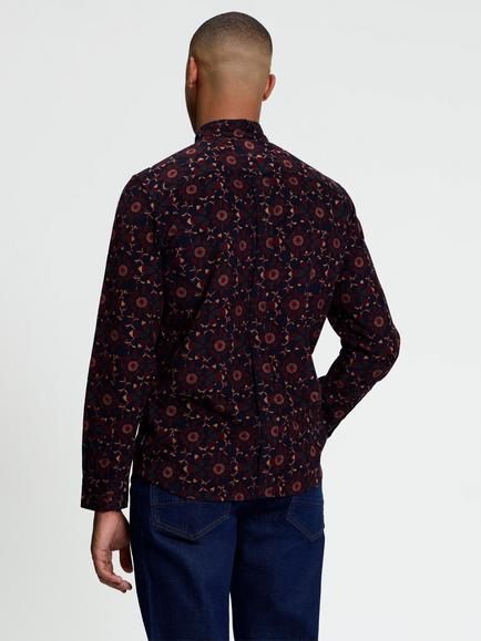 Ben Sherman Floral Print Button Down Cord Shirt, Multi - view 2, Multi