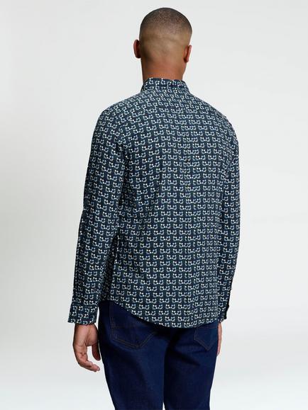 Ben Sherman Regular Fit Foulard Cotton Rich Shirt, Lotus Green - view 2, Lotus Green