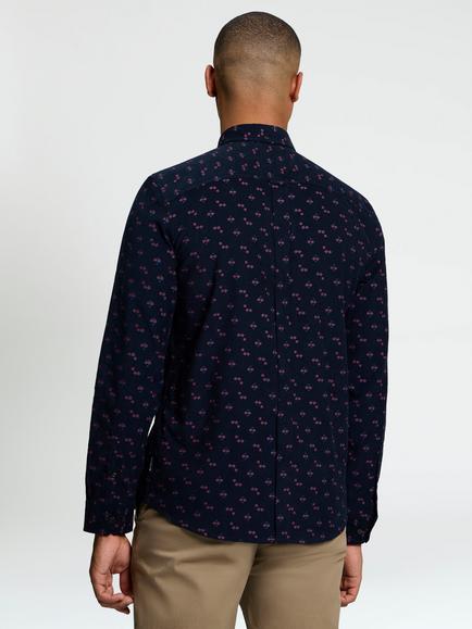Ben Sherman Geo Print Long Sleeve Button Down Shirt, Dark Navy/Multi - view 2, Dark Navy/Multi