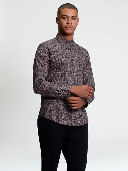 Ben Sherman Intricate Floral Print Long Sleeve Shirt, Multi, Multi