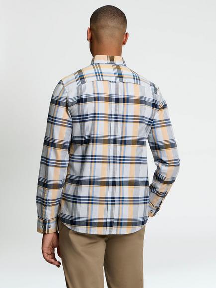 Ben Sherman Irregular Check Button Down Collar Oxford Shirt, Light Blue/Multi - view 2, Light Blue/Multi