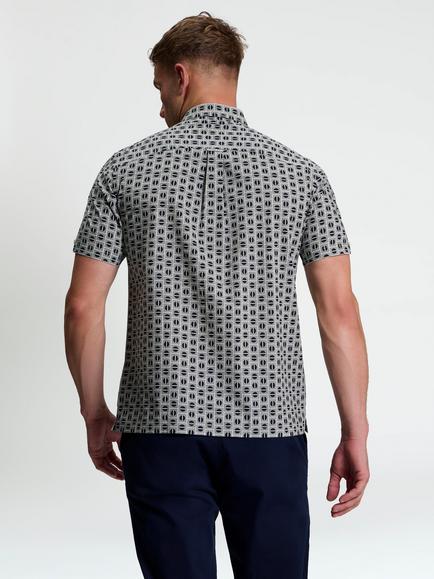 Ben Sherman Regular Fit Cotton Linear Spot Shirt, Dark Navy/Multi - view 2, Dark Navy/Multi