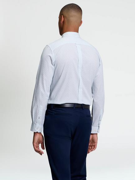 Ben Sherman Regular Fit Cotton Optic Geo Shirt - view 2, Snow White