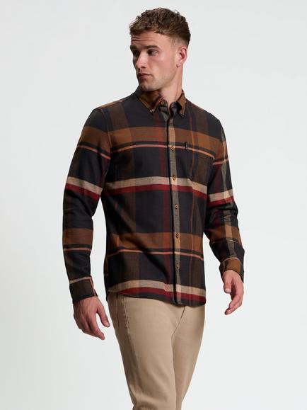 Ben Sherman Brushed Check Long Sleeve Oversized Shirt, Multi, Multi