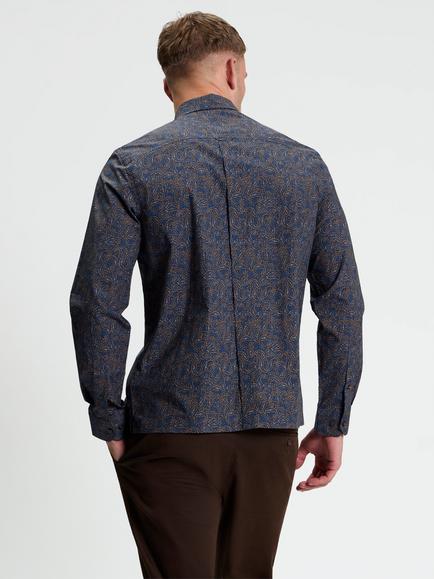 Ben Sherman Regular Fit Cotton Paisley Print Shirt - view 2, Dark Navy