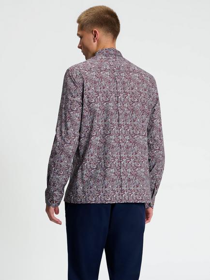 Ben Sherman Regular Fit Cotton Paisley Print Shirt - view 2, Maroon