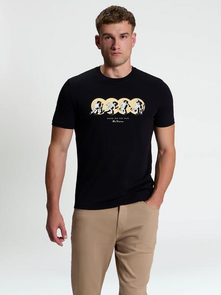 Ben Sherman Cotton Band On The Run T-Shirt, Black, Black