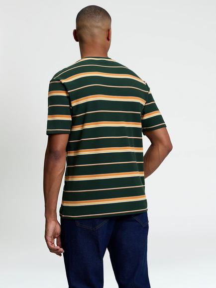 Ben Sherman Heritage Short Sleeve Stripe T-Shirt, Bottle Green/Multi - view 2, Bottle Green/Multi