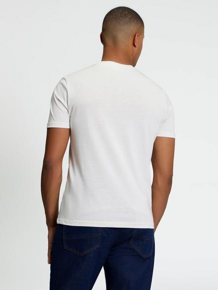 Ben Sherman Cotton Graphic Crew Neck T-Shirt, Ivory/Blue - view 2, Ivory/Blue