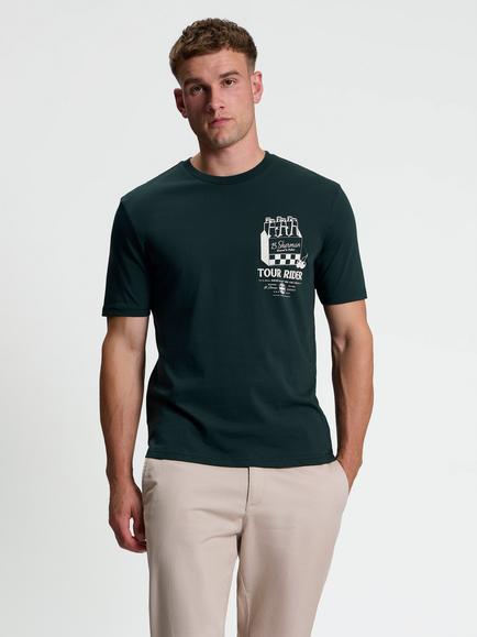 Ben Sherman Tour Rider Graphic Print T-Shirt, Lotus Green, Lotus Green
