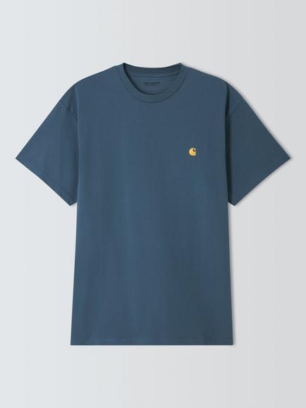 Carhartt WIP Chase Cotton T-Shirt, Icesheet/Gold, Icesheet/Gold