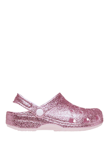 Crocs Kids' Classic Chunky Glitter Clogs, Pink Milk, Pink Milk