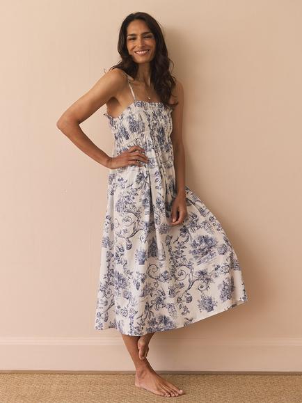 Their Nibs x French Bedroom Cotton Nightdress, Navy, Navy