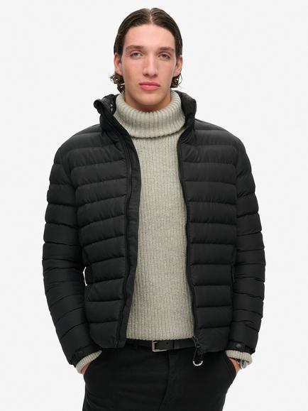Superdry Fuji Print Puffer Jacket, Black, Black