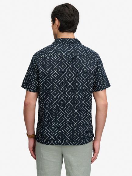 Superdry Cotton Rich Shirt, Sashiko Eclipse Navy - view 2, Sashiko Eclipse Navy