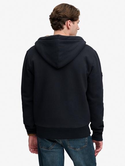 Superdry Borg Lined Zip Hoodie, Eclipse Navy - view 2, Eclipse Navy