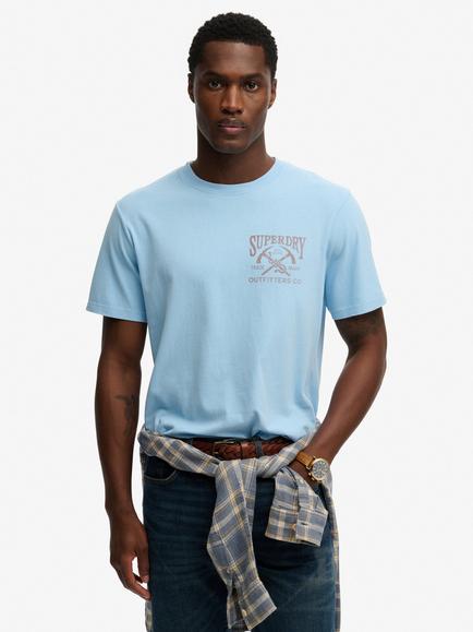 Superdry Cotton Graphic Crew Neck T-Shirt, Seafoam Blue, Seafoam Blue