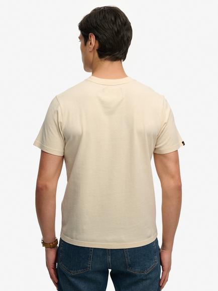 Superdry Cotton Graphic Crew Neck T-Shirt, Oatmeal Beige - view 2, Oatmeal Beige
