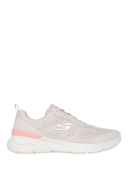 Skechers Skech-Air Dynamight 2.0 New Heights Trainers, Natural/Pink, Natural/Pink