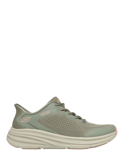 Skechers Hands Free Slip-ins BOBS Skillz Trainers, Olive, Olive