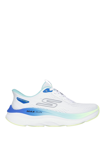 Skechers Hands Free Slip-Ins Max Cushioning Max Run Trainers, White/Multi, White/Multi