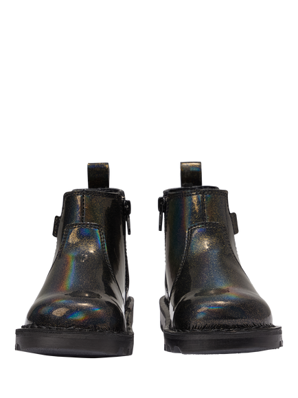 Kickers Kids' Kick Chelsea Boots, Black Glitter - view 2, Black Glitter