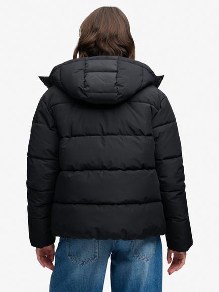 Superdry Premium Hooded Puffer Jacket, Black - view 2, Black