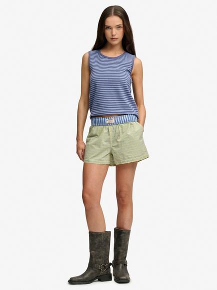 Superdry Mini Check Cotton Shorts, Hampton Yellow