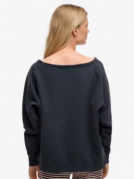Superdry Athletic Essentials Bardot Crew Neck Sweatshirt, Eclipse Navy - view 2, Eclipse Navy