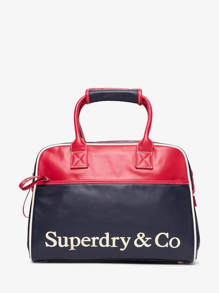 Superdry Heritage Retro Gym Bag, Blue/Red, Blue/Red