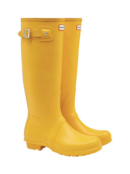 Hunter Original Tall Wellington Boots, Yellow - view 2, Yellow