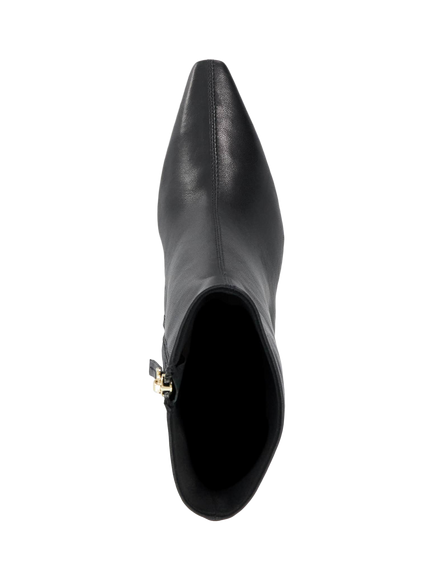 Dune London Chisel Toe Heeled Leather Boots, Black - view 2, Black