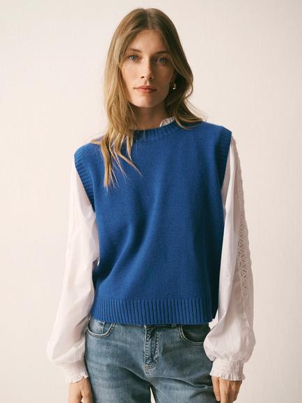 NRBY Posey Merino Wool Tank Top, Cobalt Blue, Cobalt Blue