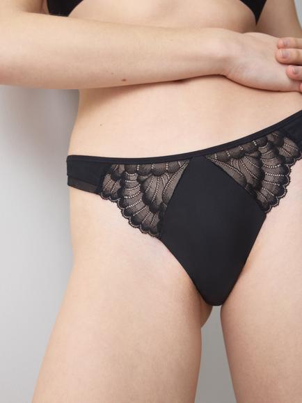 Triumph Love in Lace Thong, Nude Pink, Black