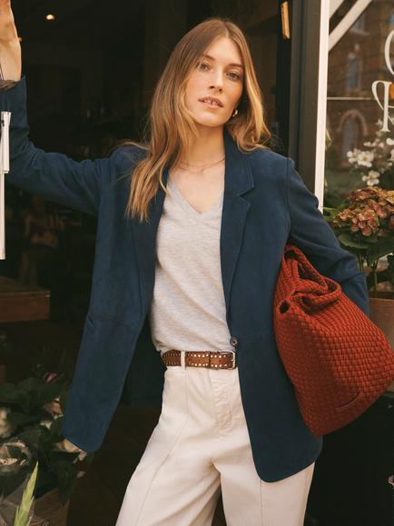 NRBY Mikki Suede Jacket, Indigo