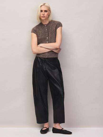Ro&Zo Button Through Knit Top, Mocha, Mocha