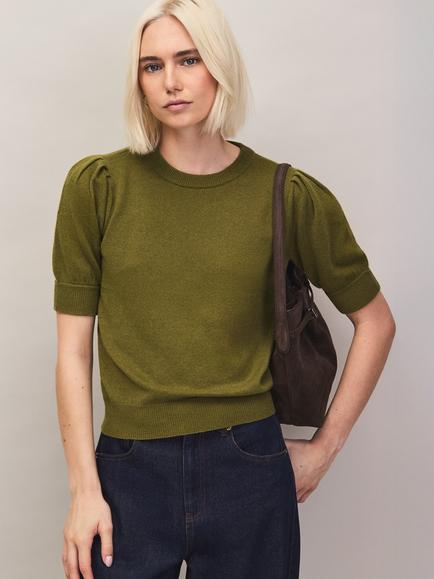 Ro&Zo Wool Blend Knit Top, Green, Green