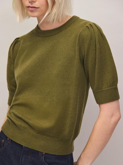 Ro&Zo Wool Blend Knit Top, Green - view 2, Green