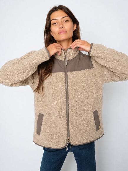MOS MOSH Mmelisa Eli Teddy Fleece Jacket, Feather Grey, Feather Gray