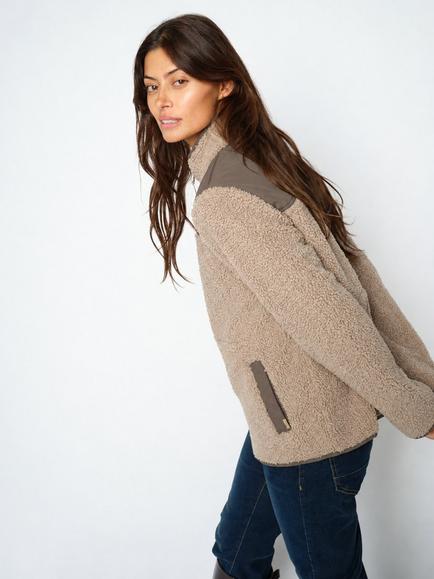 MOS MOSH Mmelisa Eli Teddy Fleece Jacket, Feather Grey - view 2, Feather Gray
