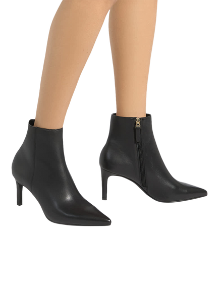 Dune London Obsessively Leather Heeled Ankle Boots, Black - view 2, Black