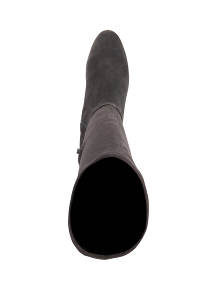Dune London Simple Knee High Boots, Dark Grey - view 2, Dark Grey