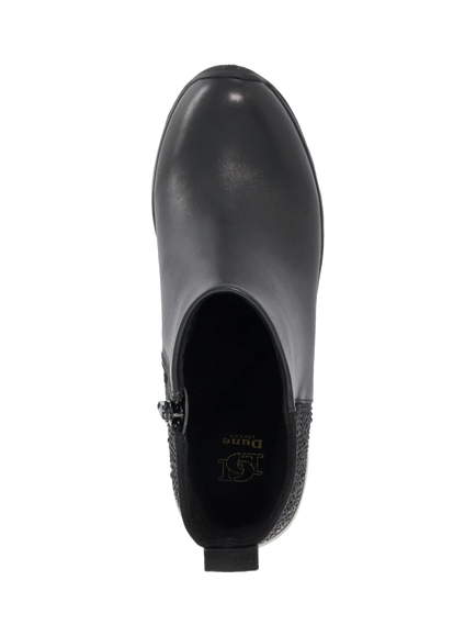Dune London Epitome Leather Blend Wedge Trainers, Black - view 2, Black