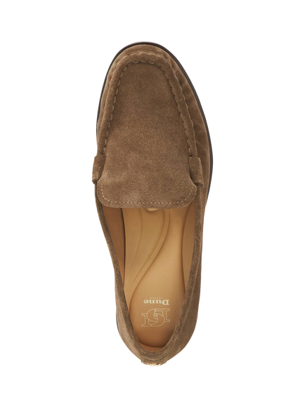 Dune London Grates Suede Loafers, Khaki - view 2, Khaki
