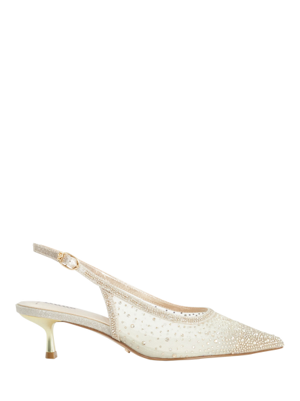 Dune London Brivelle Slingback Court Shoes, Gold, Gold