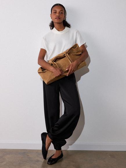 Whistles Cowl Neck Satin Blouse containing LENZING™ ECOVERO™ Viscose, Ivory - view 2, Ivory