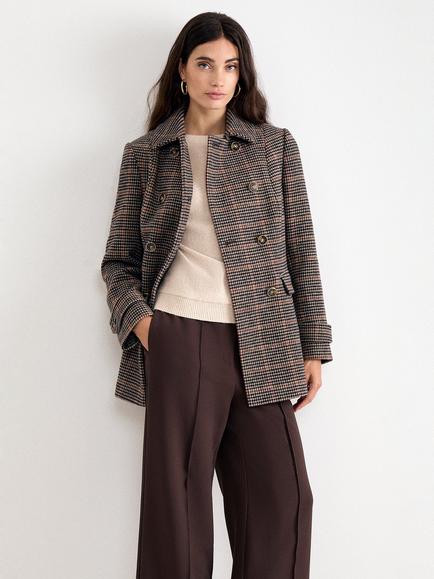 Phase Eight Aurelie Houndstooth Peacoat, Multi, Multi